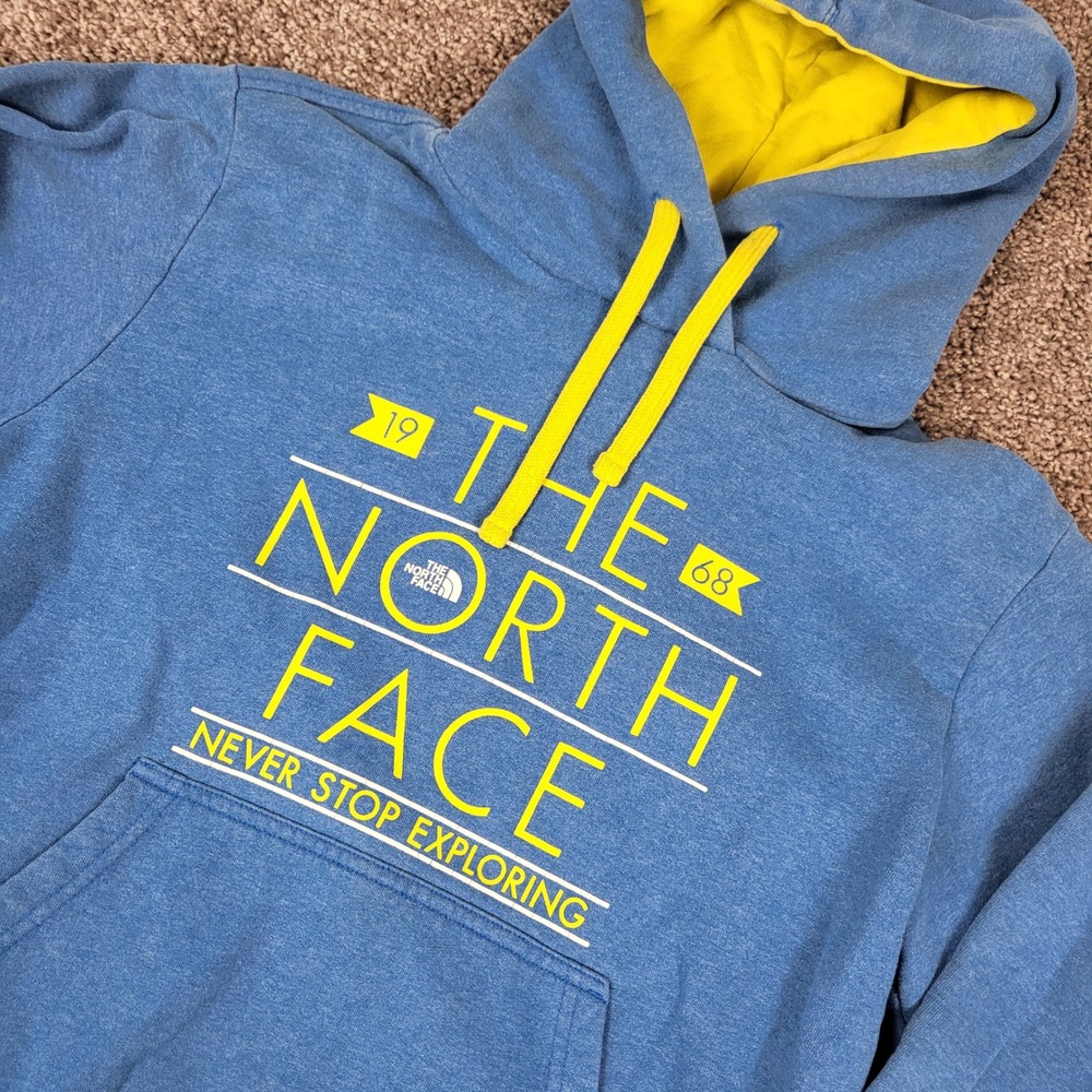 The North Face Hoodie Mens M Blue Good Graphic Pullover FA14 SMU